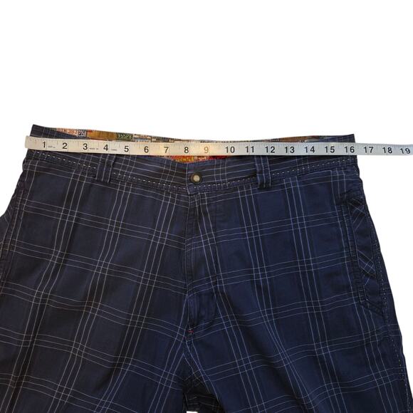 Robert Graham Plaid Shorts men's size 32 License Plate Print Lining Navy Blue - Picture 7 of 11